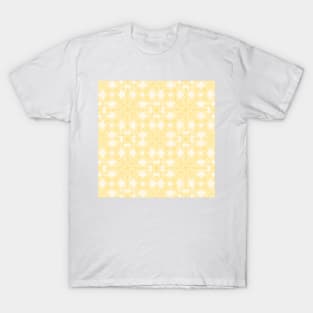 Yellow granny squares over cream T-Shirt